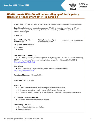 USAID invests USD$30 million in scaling up of Participatory Rangeland Management (PRM) in Ethiopia