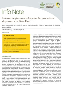 Los roles de género entre los pequeños productores de ganadería en Costa Rica