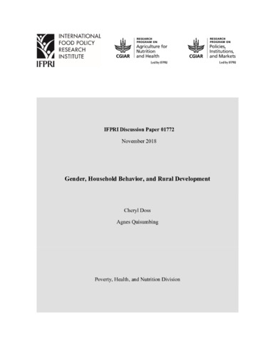 Gender, household behavior, and rural development