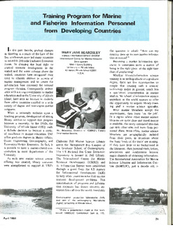 Training program for marine and fisheries information personnel from developing countries