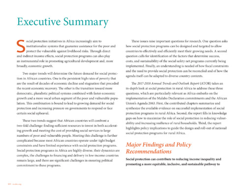 Executive summary [in Boosting growth to end hunger by 2025: The role of social protection]
