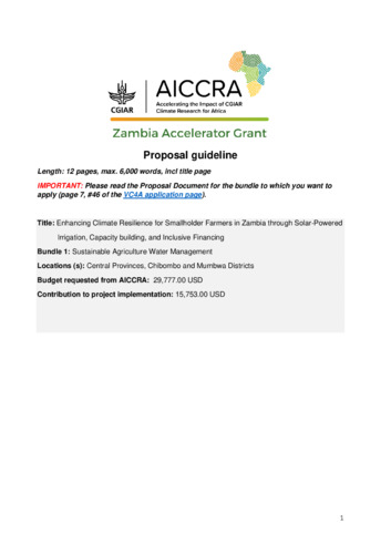 Proposal guideline: Enhancing Climate Resilience for Smallholder Farmers in Zambia through Solar-Powered Irrigation, Capacity building, and Inclusive Financing. Prebemu Enterprises Ltd