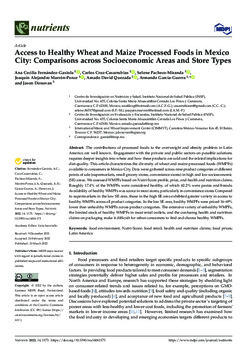 Access to healthy wheat and maize processed foods in Mexico City: comparisons across socioeconomic areas and store types