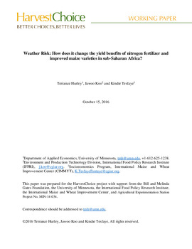 Weather risk: how does it change the yield benefits of nitrogen fertilizer and improved maize varieties in sub-Saharan Africa?