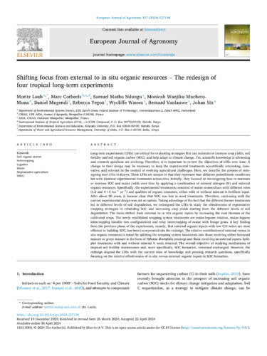 Shifting focus from external to in situ organic resources – the redesign of four tropical long-term experiments