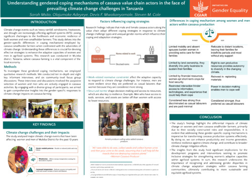 Understanding gendered coping mechanisms of actors within cassava production in the face of prevailing climate change challenges in Tanzania