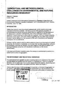 Conceptual and methodological challenges in environmental and natural resources research