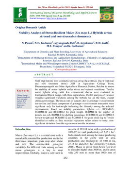 Stability analysis of stress-resilient maize (Zea mays L.) hybrids across stressed and non-stressed environments