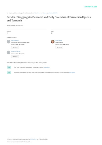 Gender-disaggregated seasonal and daily calendars of farmers in Uganda and Tanzania
