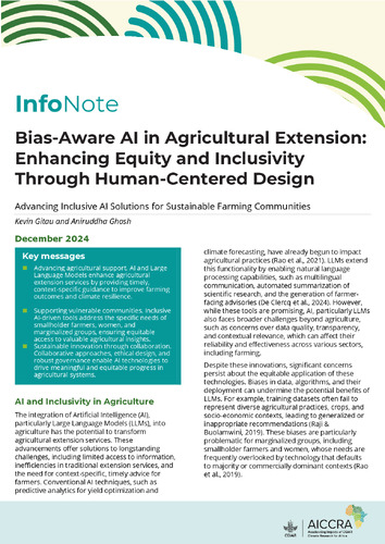 Bias-Aware AI in Agricultural Extension: Enhancing Equity and Inclusivity Through Human-Centered Design