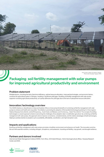 Packaging soil fertility management with solar pumps for improved agricultural productivity and environment