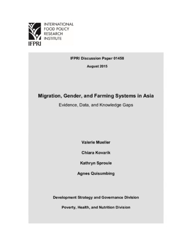 Migration, gender, and farming systems in Asia: Evidence, data, and knowledge gaps