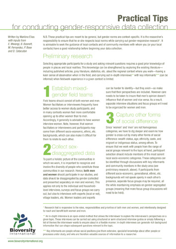 Practical tips for conducting gender-responsive data collection