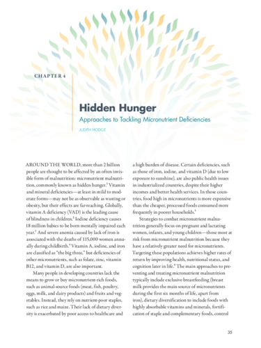 Hidden hunger: Approaches to tackling micronutrient deficiencies
