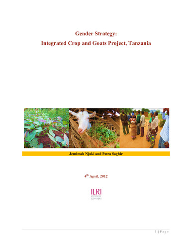 Gender strategy of the Integrated crop and goats project, Tanzania
