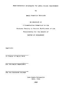 Mass-selection strategies for pearl millet improvement