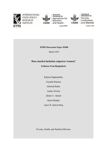 Does market inclusion empower women? Evidence from Bangladesh