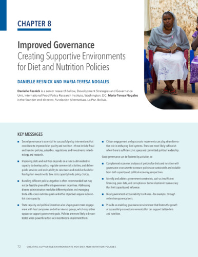 Improved governance: Creating supportive environments for diet and nutrition policies