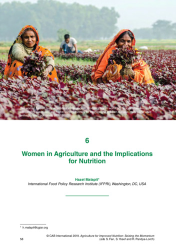 Women in agriculture and the implications for nutrition