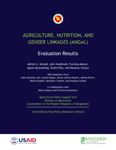 Agriculture, Nutrition, and Gender Linkages (ANGeL) evaluation results