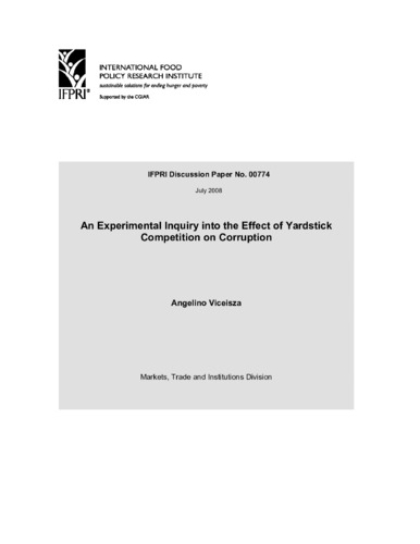 An experimental inquiry into the effect of yardstick competition on corruption