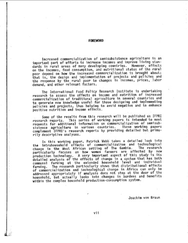 Foreword: The effects of rice commercialization in West Africa