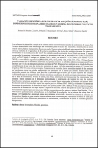 Variación genotípica por tolerancia a sequía en Brachiaria bajo condiciones de invernadero usando un sistema de cilindros plásticos transparentes