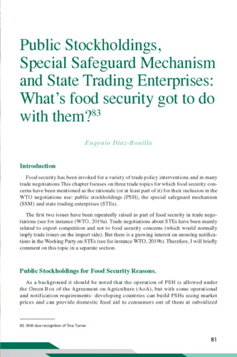 Public stockholdings, special safeguard mechanism and state trading enterprises: What’s food security got to do with them?