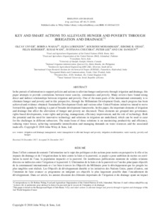 Key and Smart Actions to Alleviate Hunger and Poverty Through Irrigation and Drainage