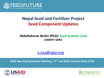 Nepal Seed and Fertilizer Project Seed Component Updates