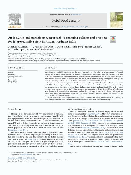 An inclusive and participatory approach to changing policies and practices for improved milk safety in Assam, northeast India