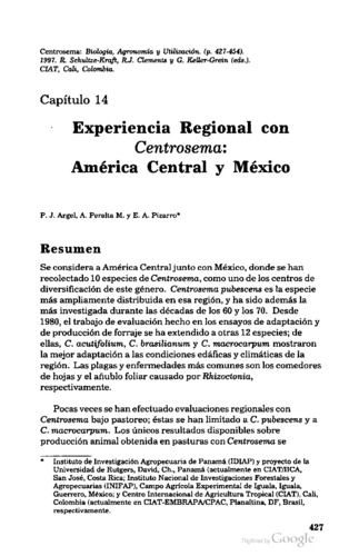 Experiencia regional con Centrosema:América Central y México