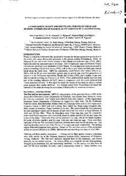 A comparison of GIFT and red tilapia for fillet yield and sensory attributes of flesh quality assessed by trained panel