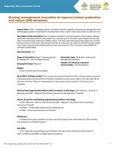 Grazing management innovation to improve animal production and reduce GHG emissions