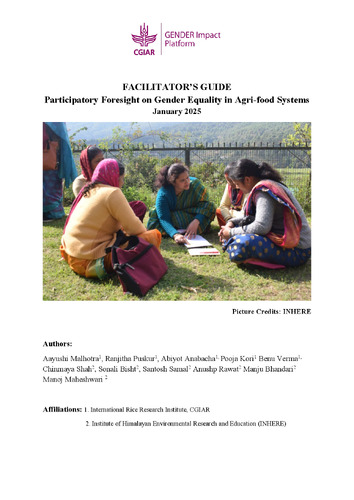 Facilitator's guide: Participatory Foresight on Gender Equality in Agri-food Systems