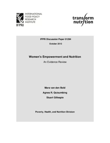 Women’s empowerment and nutrition: An evidence review