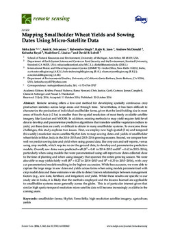 Mapping smallholder wheat yields and sowing dates using micro-satellite data
