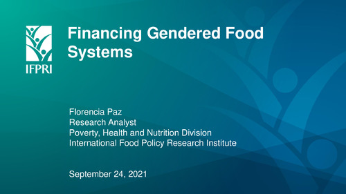 Financing Gendered Food Systems
