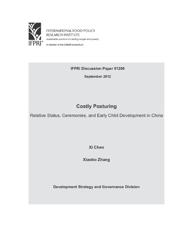 Costly posturing: relative status, ceremonies and early child development in China