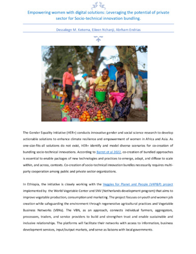 Empowering women with digital solutions: Leveraging the potential of the private sector for socio-technical innovation