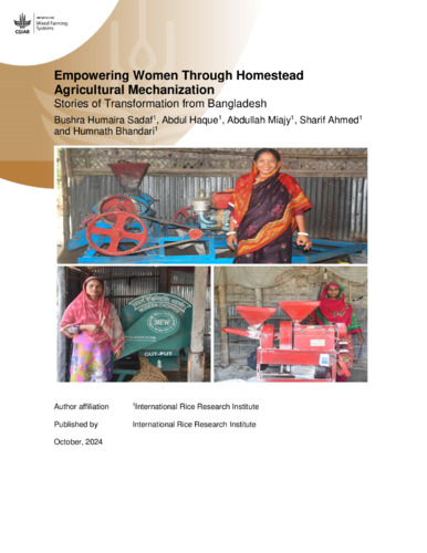 Empowering women through homestead agricultural mechanization: Stories of transformation from Bangladesh