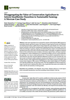 Disaggregating the value of conservation agriculture to inform smallholder transition to sustainable farming: a mexican case study