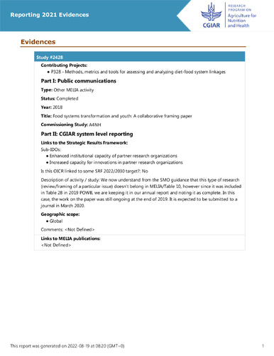 Food systems transformation and youth: A collaborative framing paper