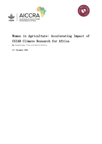 Women in Agriculture: Accelerating Impact of CGIAR Climate Research for Africa