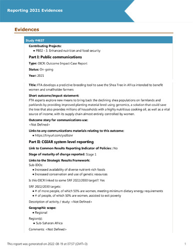 FTA develops a predictive breeding tool to save the Shea Tree in Africa intended to benefit women and smallholder farmers