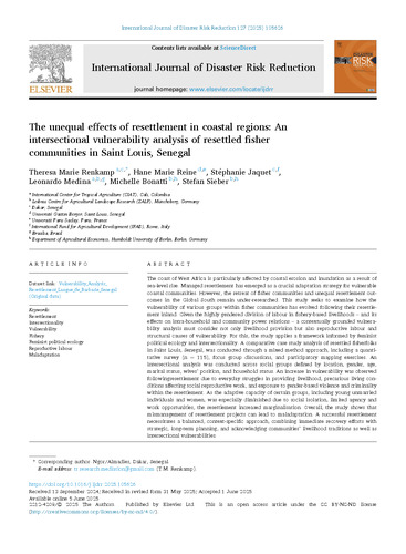 The unequal effects of resettlement in Coastal Regions: An intersectional vulnerability analysis of resettled fisher communities in Saint Louis, Senegal