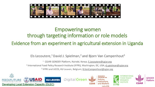 Empowering women through targeting information or role models: Evidence from an experiment in agricultural extension in Uganda