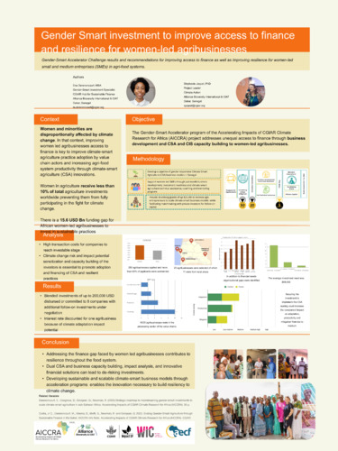 Gender-smart investment to improve access to finance and resilience for women-led agribusinesses
