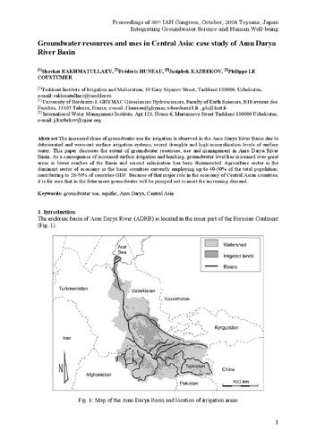 Groundwater resources and uses in Central Asia: case study of Amu Darya River Basin
