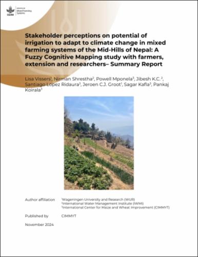 Stakeholder perceptions on potential of irrigation to adapt to climate change in mixed farming systems of the Mid-Hills of Nepal: Fuzzy Cognitive Mapping study with farmers, extension and researchers– Summary Report